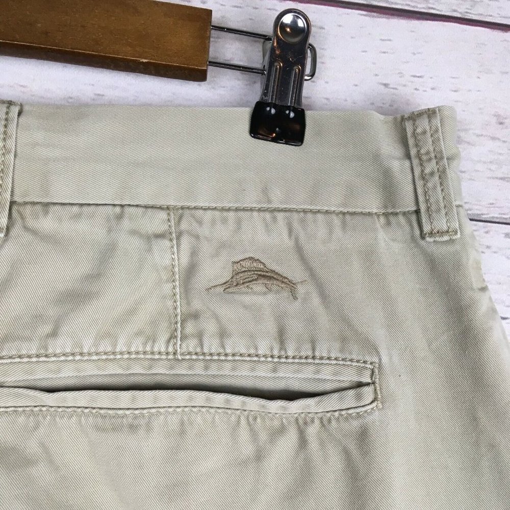 Tommy Bahama Mens Shorts sz‎ 36 Flat Front Chino Tan Cotton Twill Florida Casual - Picture 3 of 12